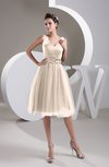 Inexpensive Bridesmaid Dress Short Sheer Knee Length Informal Elegant