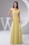 Chiffon Bridesmaid Dress with Sleeves Short Sleeve Outdoor Chic Autumn