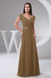 Chiffon Bridesmaid Dress with Sleeves Short Sleeve Outdoor Chic Autumn