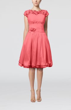 coral knee length bridesmaid dresses