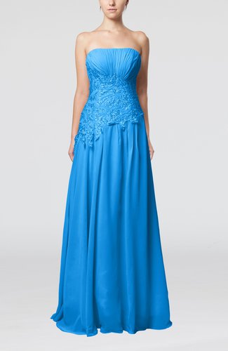 Romantic A-line Strapless Sleeveless Backless Pleated Prom Dresses