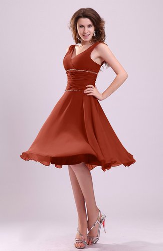 Rust Colored Wedding Guest Dress 4955