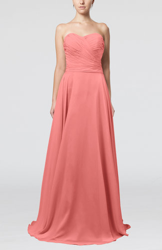 Simple A-line Sweetheart Sleeveless Brush Train Bridesmaid Dresses