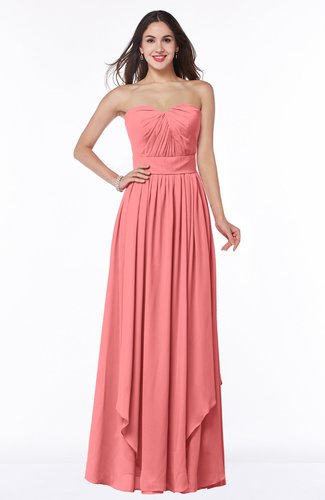 Modern A-line Sweetheart Sleeveless Floor Length Ruching Plus Size Bridesmaid Dresses