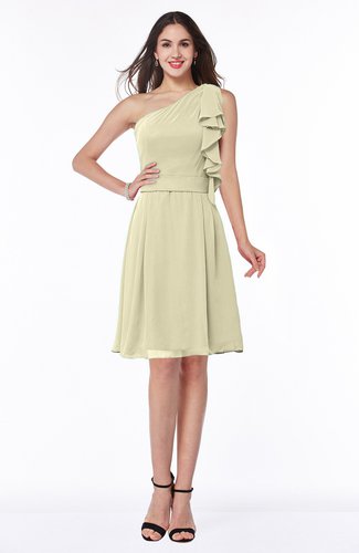 Elegant A-line One Shoulder Sleeveless Half Backless Mini Plus Size Bridesmaid Dresses