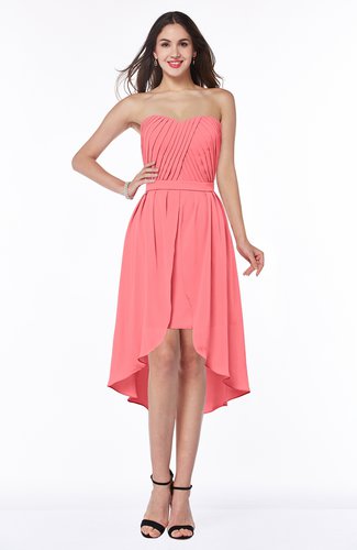 Informal A-line Sleeveless Half Backless Asymmetric Bridesmaid Dresses