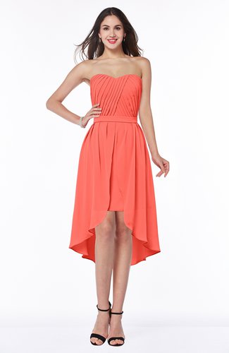 Informal A-line Sleeveless Half Backless Asymmetric Bridesmaid Dresses