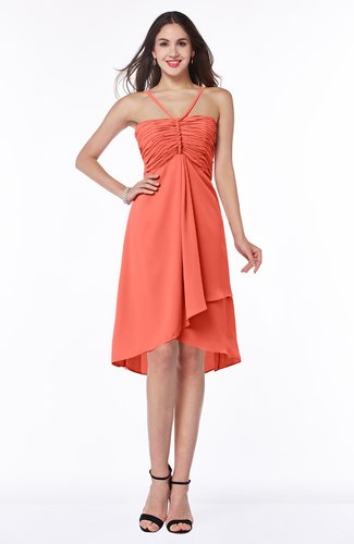 Simple A-line Spaghetti Zip up Chiffon Ruching Plus Size Bridesmaid Dresses