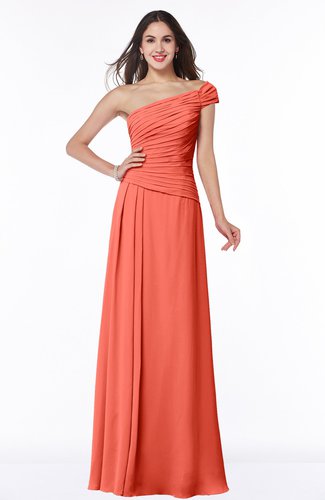Modern A-line One Shoulder Sleeveless Floor Length Plus Size Bridesmaid Dresses