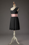 Cute A-line Asymmetric Neckline Sleeveless Zipper Chiffon Little Black Dresses