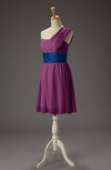 Romantic A-line Asymmetric Neckline Sleeveless Chiffon Short Homecoming Dresses