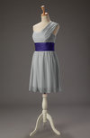 Romantic A-line Asymmetric Neckline Zipper Sash Bridesmaid Dresses