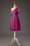 Romantic A-line Asymmetric Neckline Mini Sash Homecoming Dresses