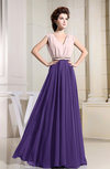 Antique V-neck Sleeveless Zip up Floor Length Bridesmaid Dresses