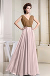 Vintage A-line Sleeveless Zip up Chiffon Pleated Prom Dresses