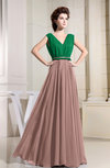 Elegant A-line V-neck Sleeveless Zip up Prom Dresses