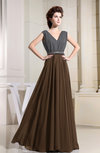 Elegant Sleeveless Zipper Chiffon Floor Length Pleated Prom Dresses