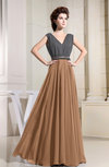 Elegant Sleeveless Zipper Chiffon Floor Length Pleated Prom Dresses