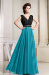 Informal A-line Chiffon Floor Length Pleated Evening Dresses