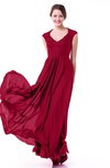 Classic A-line Zipper Chiffon Pleated Plus Size Prom Dresses