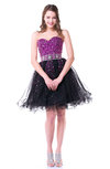 Gorgeous A-line Sweetheart Sleeveless Mini Beaded Plus Size Prom Dresses