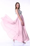 Luxury A-line V-neck Sleeveless Chiffon30 Pleated Plus Size Prom Dresses