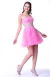 Informal A-line Sweetheart Sleeveless Zip up Short Plus Size Prom Dresses