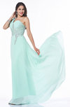 Classic A-line One Shoulder Sleeveless Half Backless Chiffon Plus Size Prom Dresses