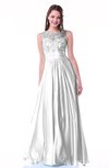 Romantic A-line Zipper Floor Length Sash Plus Size Prom Dresses