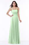 Mature Spaghetti Sleeveless Half Backless Floor Length Sash Plus Size Bridesmaid Dresses