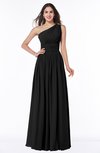 Traditional A-line One Shoulder Sleeveless Chiffon Floor Length Plus Size Bridesmaid Dresses