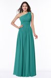 Traditional A-line One Shoulder Sleeveless Chiffon Floor Length Plus Size Bridesmaid Dresses