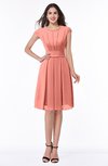 Elegant Jewel Chiffon Knee Length Sash Plus Size Bridesmaid Dresses