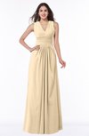 Traditional V-neck Zipper Chiffon Sash Plus Size Bridesmaid Dresses