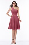 Simple Sleeveless Zip up Knee Length Ribbon Bridesmaid Dresses
