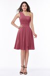 Simple Sleeveless Zip up Knee Length Ribbon Bridesmaid Dresses