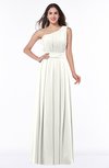 Plain Asymmetric Neckline Sleeveless Half Backless Floor Length Plus Size Bridesmaid Dresses