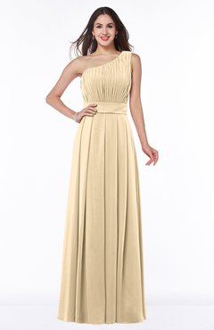 Marzipan Plain Asymmetric Neckline Sleeveless Half Backless Floor Length Plus Size Bridesmaid Dresses