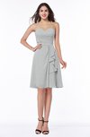 Casual A-line Zipper Chiffon Knee Length Ruching Bridesmaid Dresses