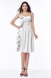 Traditional A-line Sweetheart Sleeveless Chiffon Knee Length Plus Size Bridesmaid Dresses