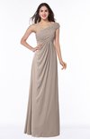 Elegant One Shoulder Chiffon Floor Length Ruching Plus Size Bridesmaid Dresses
