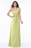 Elegant One Shoulder Chiffon Floor Length Ruching Plus Size Bridesmaid Dresses
