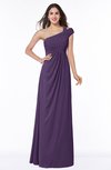 Elegant One Shoulder Chiffon Floor Length Ruching Plus Size Bridesmaid Dresses