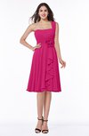 Traditional Asymmetric Neckline Sleeveless Zip up Chiffon Flower Bridesmaid Dresses