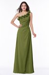 Classic A-line One Shoulder Zip up Flower Plus Size Bridesmaid Dresses