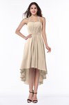 Casual A-line Sleeveless Zip up Chiffon Asymmetric Plus Size Bridesmaid Dresses