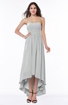 Romantic A-line Strapless Sleeveless Zipper Hi-Lo Plus Size Bridesmaid Dresses