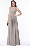 Elegant Asymmetric Neckline Chiffon Floor Length Pleated Plus Size Bridesmaid Dresses
