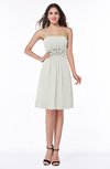 Cute A-line Half Backless Chiffon Knee Length Plus Size Bridesmaid Dresses