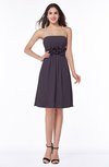 Cute A-line Half Backless Chiffon Knee Length Plus Size Bridesmaid Dresses